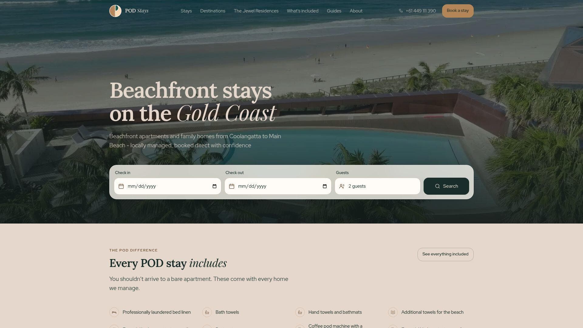 POD Stays website